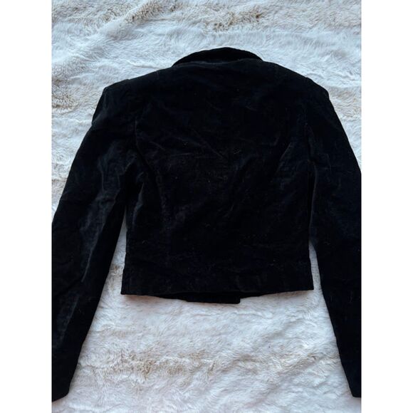 She Said Womens Black Cropped Velveteen Y2K Casual Professional Stylish Blazer 0 - Picture 8 of 8